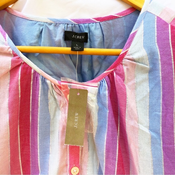 J.CREW | NWT PASTEL STRIPED VEDA BELTED DRESS LARGE BLOGGER INFLUENCER FAVORITE - Picture 5 of 7